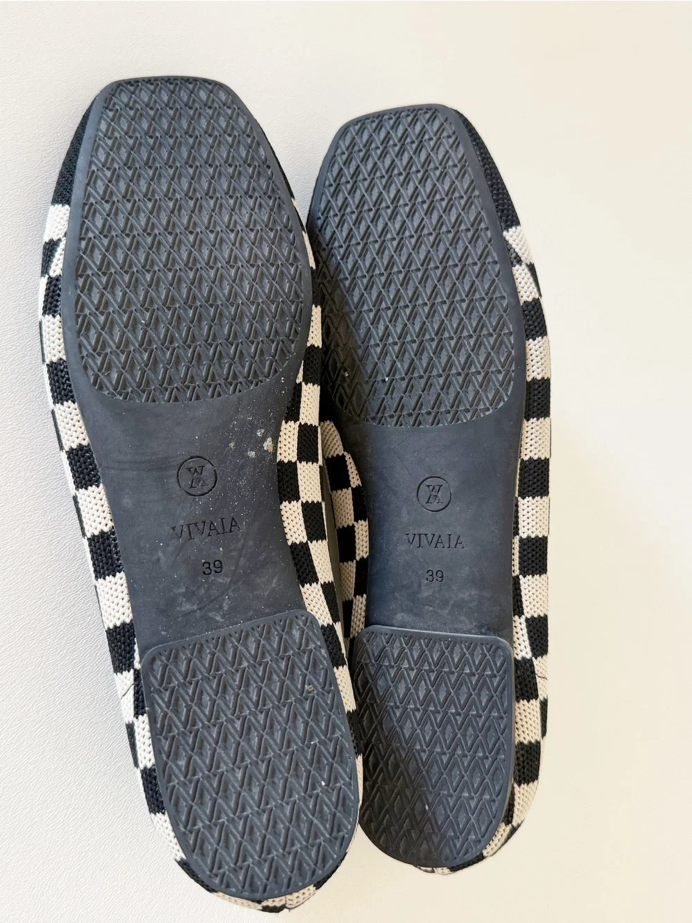 Vivaia Shoes Margot 2.0 Black & White Checker Knit Ballet Flats Chic Preppy 8